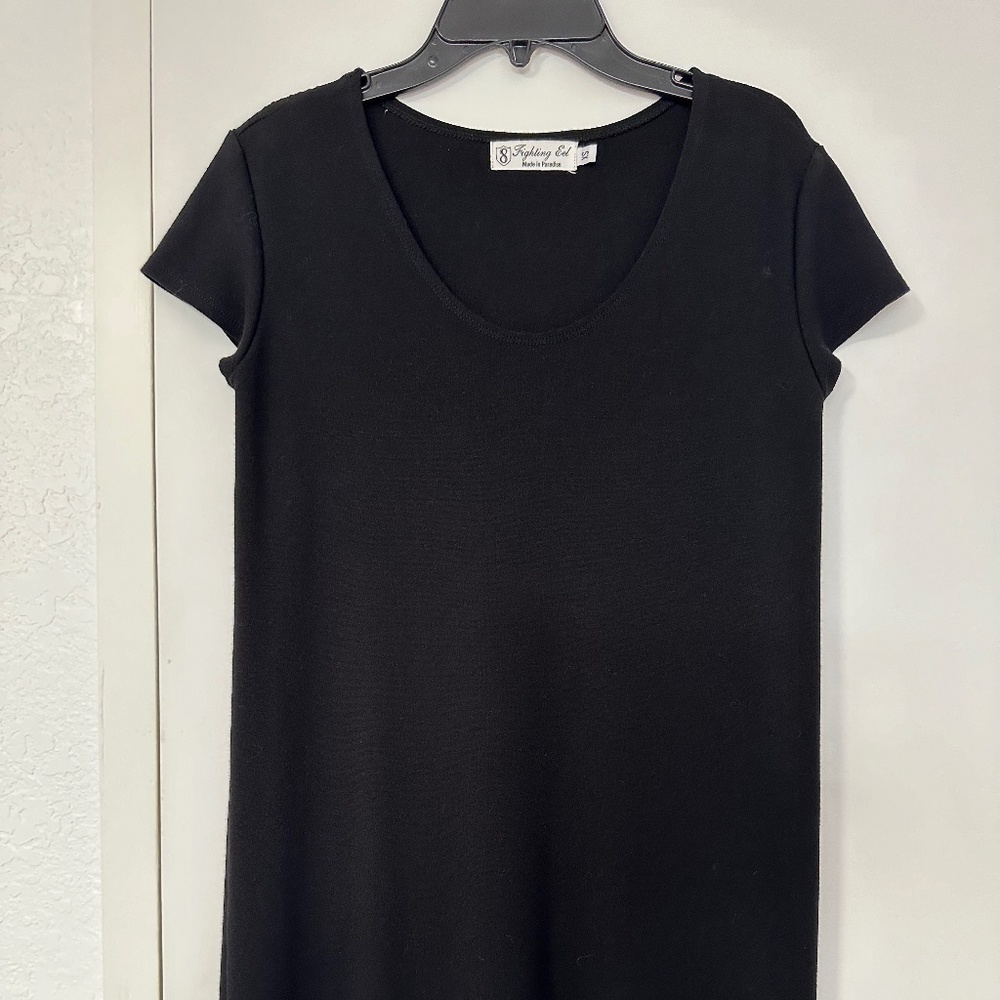 Fighting Eel Black Ponte Knit Scoop Neck Dress in XS